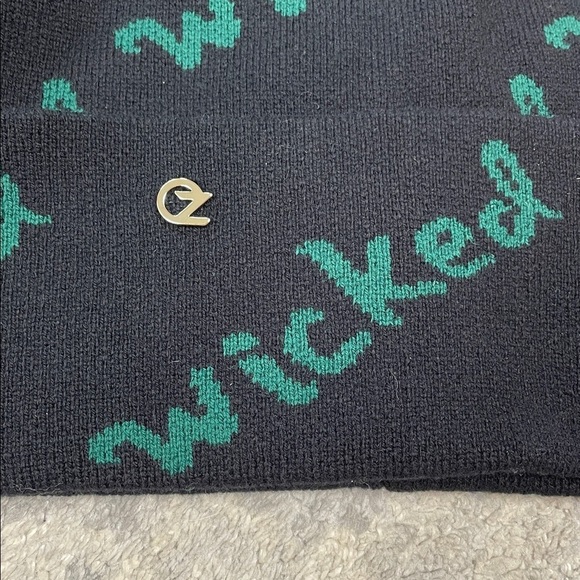 NWT Eugenia Kim x Wicked Frances Beanie Wool Knit Hat Black Green Logo